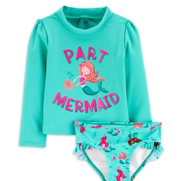 NWt 5t 5 carters diversity mermaid rash guard swim